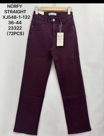 NORFY Straight Jeans Bordeaux Rood