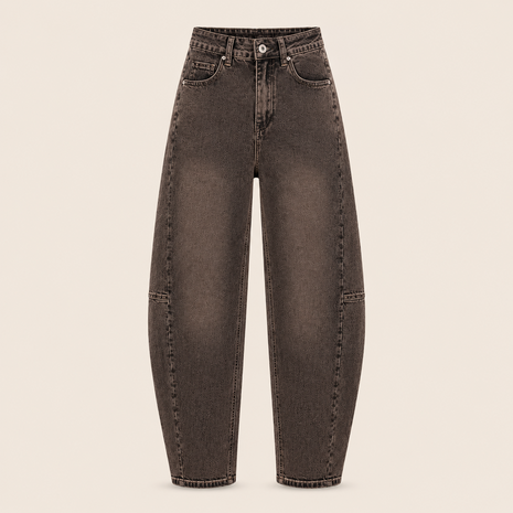 IZ NAIZ Barrel Jeans Denim BROWN