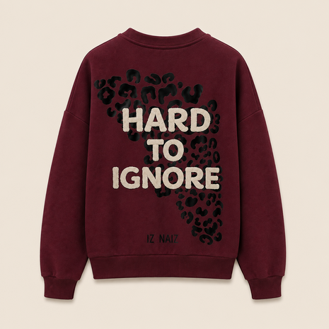 Sweater Back Print Donkerrood, One Size