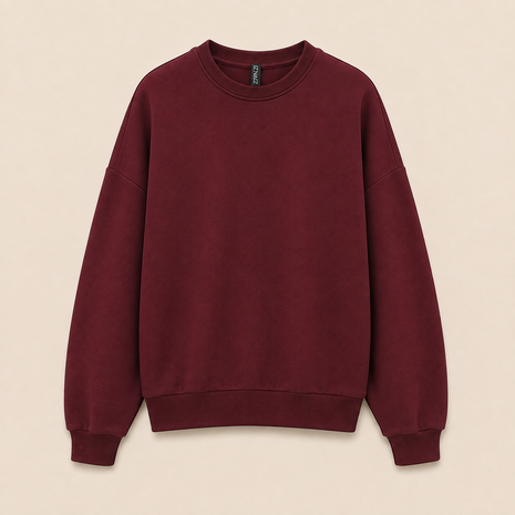 Sweater Back Print Donkerrood, One Size