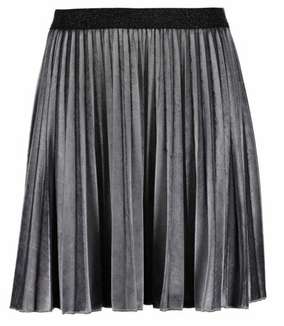 Blue Seven Plissee Rok Dames Bloemen Zilvergrijs