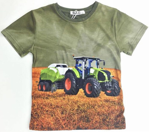 tshirt Trekker (CLAAS) Jongens Legergroen