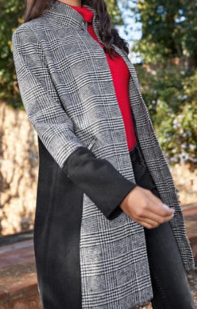 Winterjas Dames Zwart / Wit