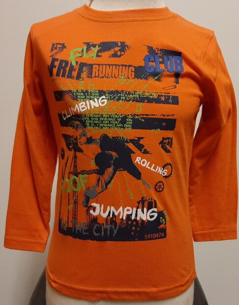 Shirt Blue Seven Jongens Oranje, maat 98