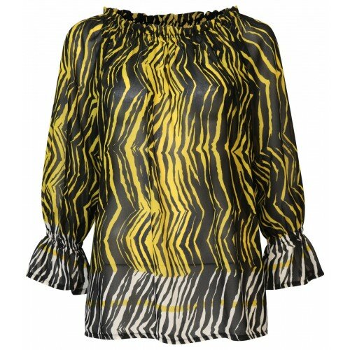 Blouse, Zebra Dames Geel, one size