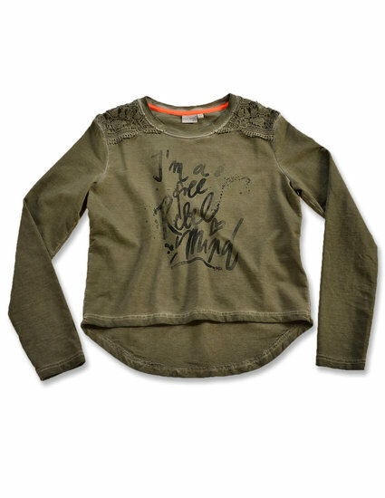 Blue Seven Sweater&nbsp;Meisjes Army Groen, maat 152