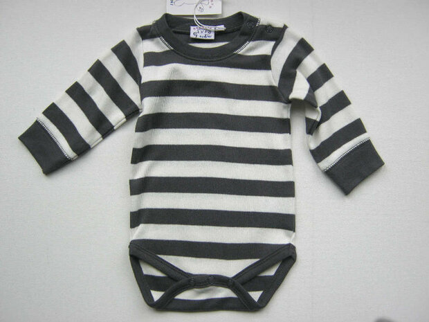 Babyromper Antraciet / Wit