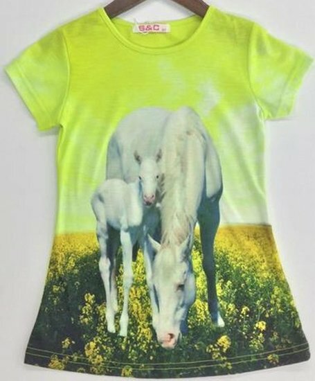 Tuniek Paarden Meisjes Neon Groen