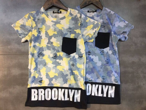 Tshirt Jongens Army Geel