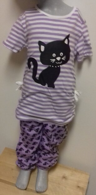 Pyjama Meisjes Poes Paars