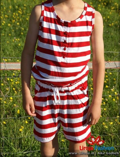 Jumpsuit Meisjes Rood / Wit