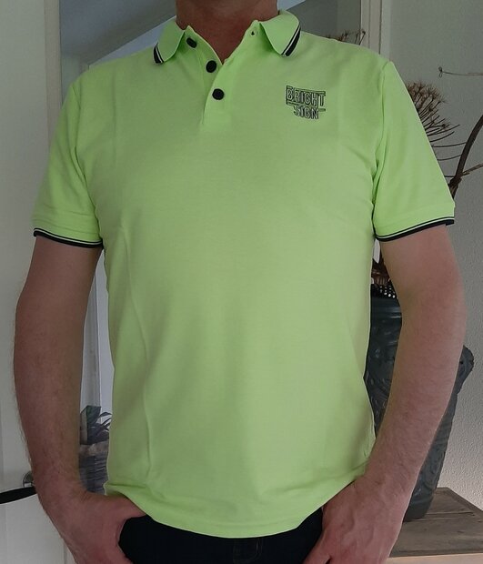 Blue Seven Polo Tshirt Heren Fel Geel