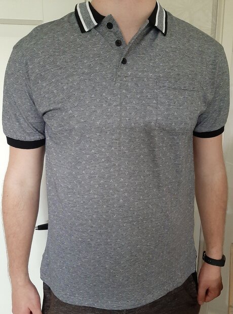 Blue Seven Heren Polo Tshirt Grijs