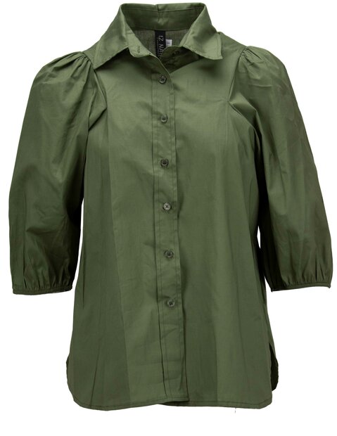 Iz Naiz  Poplin Blouse Dames Groen