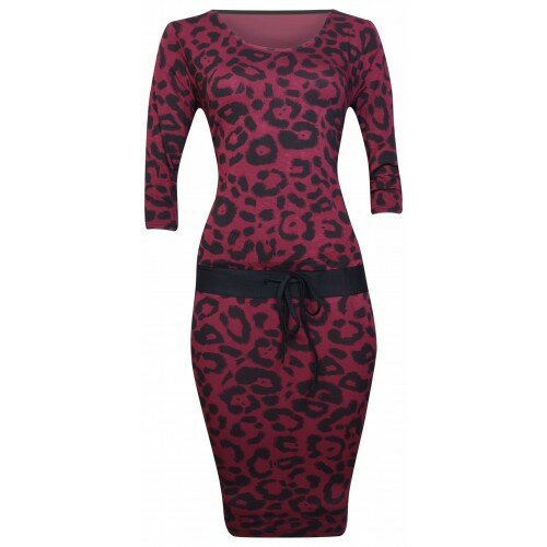 Jurk Dames Panter Bordeaux