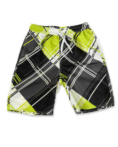 Zwembroek Jongens Zwart / Lime / Wit