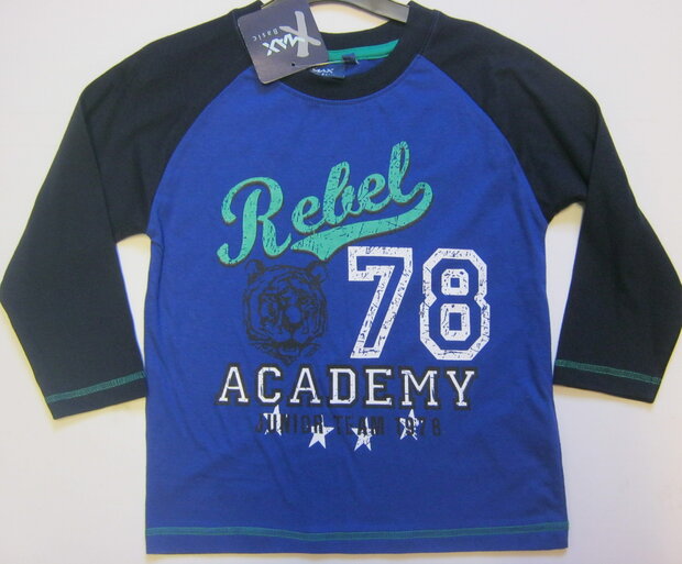 Shirt Jongens Kobalt Blauw / zwart