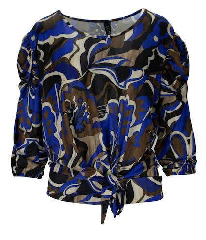Iz Naiz Shirt Dames Knoop Blauw