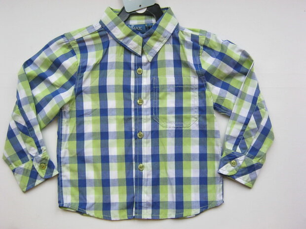 Blouse Jongens groen geblokt