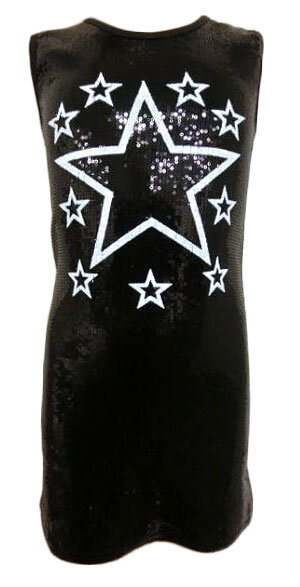 jurk Meisjes Sterren zwart, maat 110/116