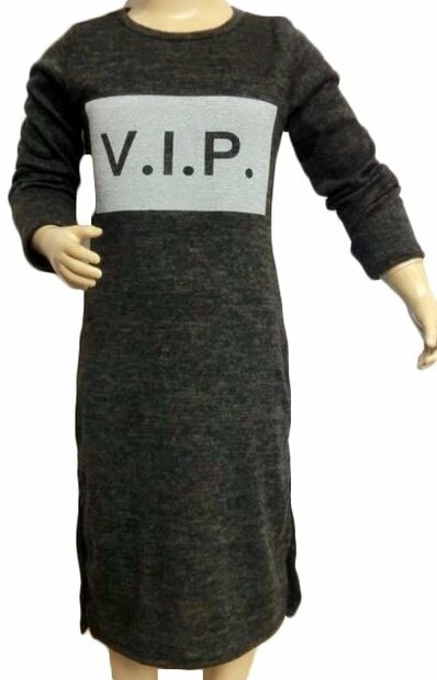 Jurk Meisjes VIP Antraciet, maat 98/104