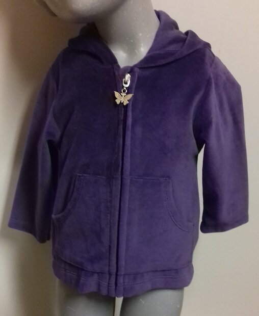 Vestje Velours Meisjes Paars, maat 80