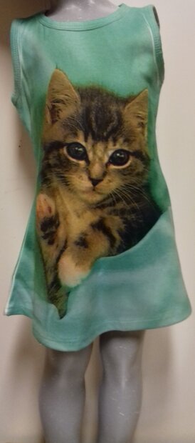 jurkje Poes Groen, maat 92