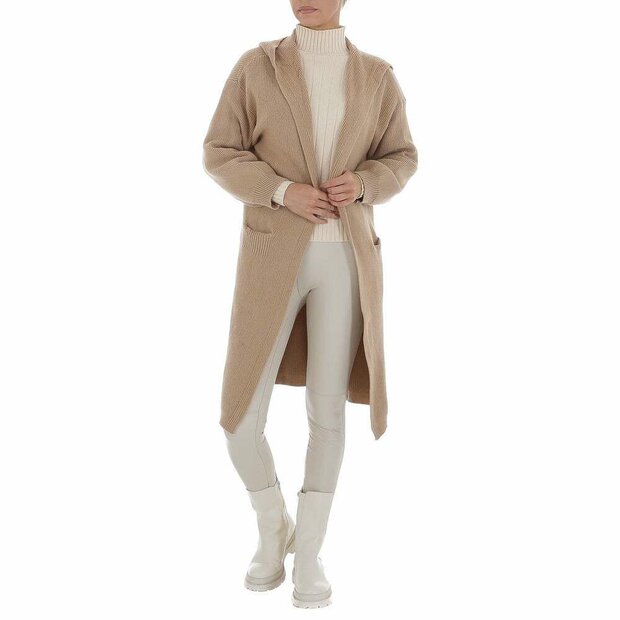 Lang Vest Dames Camel, ONE SIZE