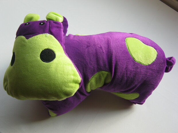 Kussen Koe Paars / Groen