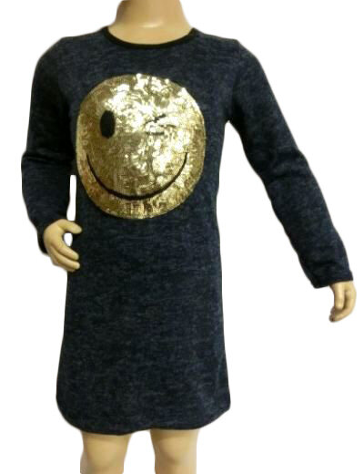 Jurkje smiley Meisjes Blauw, maat 98/104