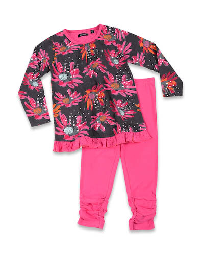 2 Delig Setje Meisjes Bloemen, 98