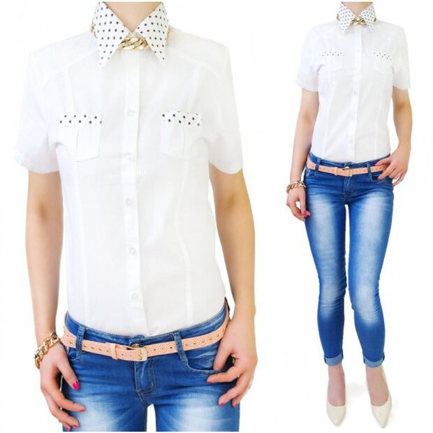 Blouse Meisjes Wit, maat 164
