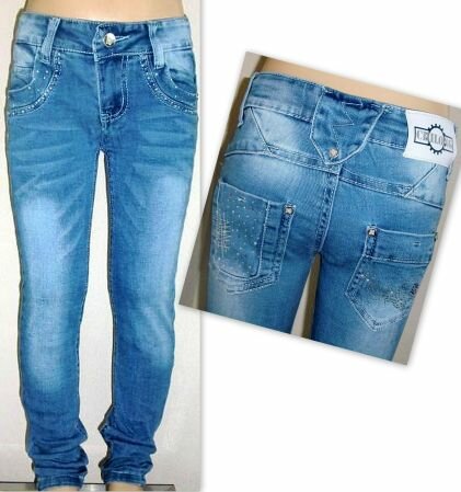 Jeans Meisjes Blauw, maat 122/128