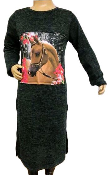 Jurk Paard Groen, maat 98/104