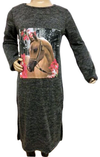 Jurk Paard Grijs, maat 98/104