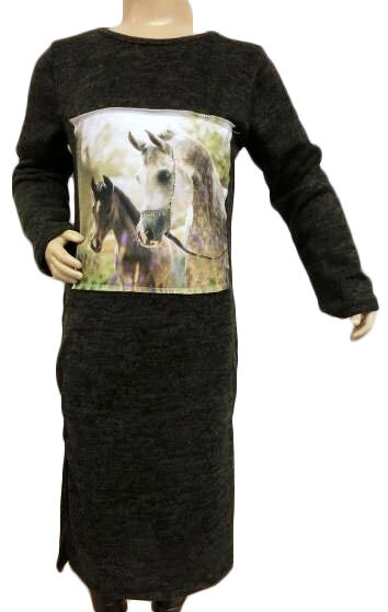 Jurk Paard Zwart, maat 98/104