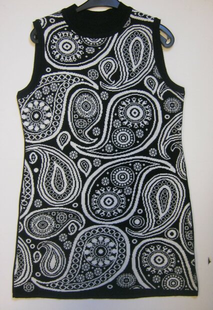 BLUE SEVEN Jurk Dames Zwart/Wit