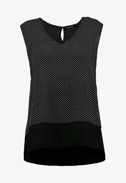 BLUE SEVEN Top Zwart / Witte stippen