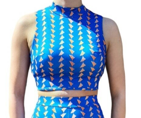 Crop Top Kobalt Blauw, ONE SIZE