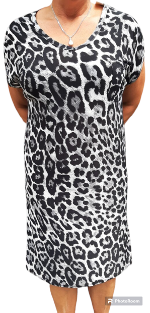 Jurkje Dames Panter Zwart One Size