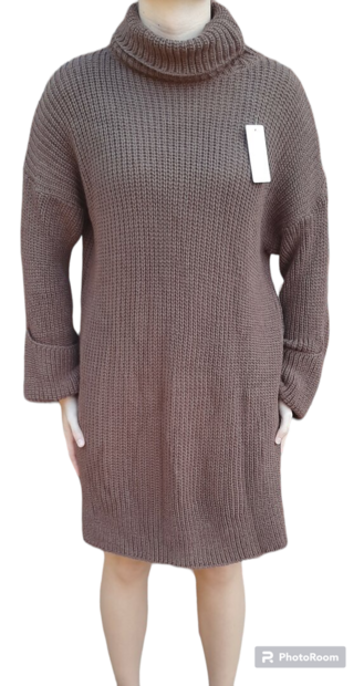 Jurk Dames Chocolade Bruin, ONE SIZE