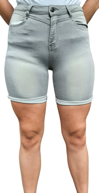 Jogg Jeans Bermuda Dames Grijs