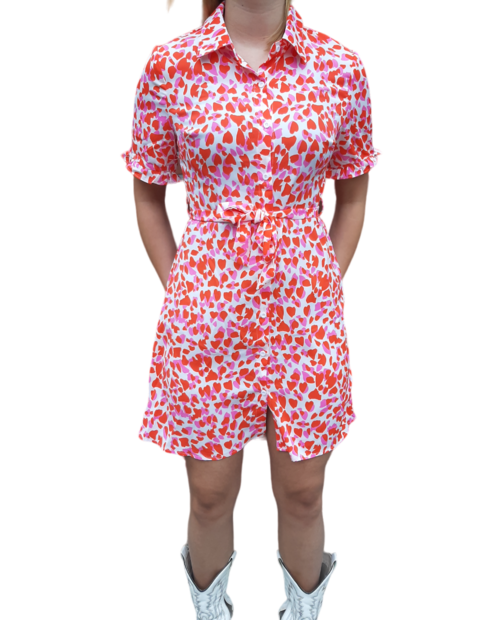 Jurkje Dames Wit, met print