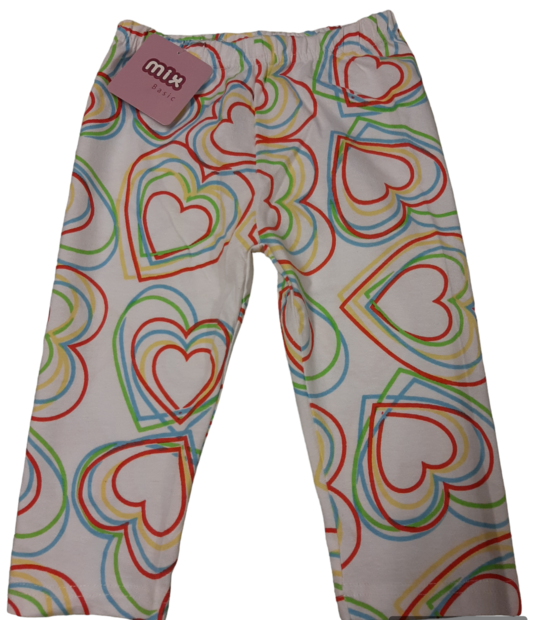 Legging Wit, met Hartjes