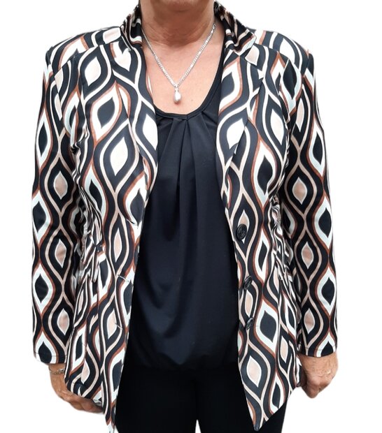 IZ NAIZ Colbert Beige / Zwart / camel