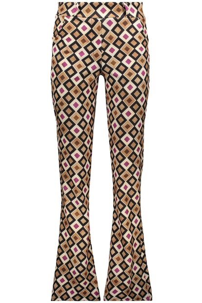 IZ NAIZ Flair Pants Dames Beige/Fuchsia