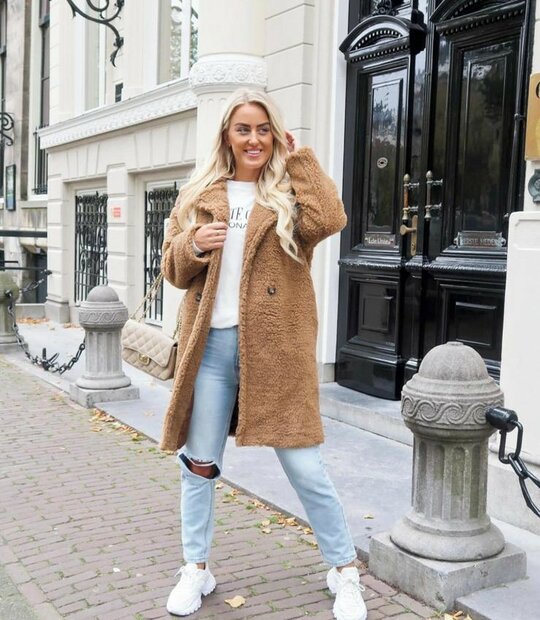 (Teddy) Winterjas Dames Zwart