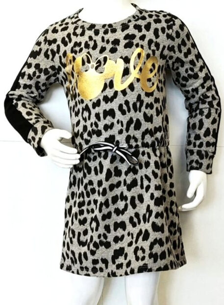 Panterjurkje Meisjes Grijs/Zwart