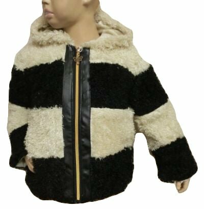 Teddy vest Meisjes Camel / Zwart