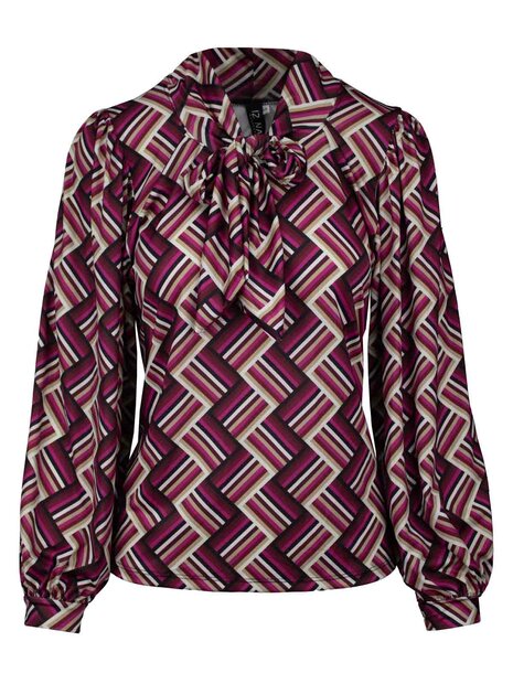 Iz Naiz Blouse Dames Pink, met strik